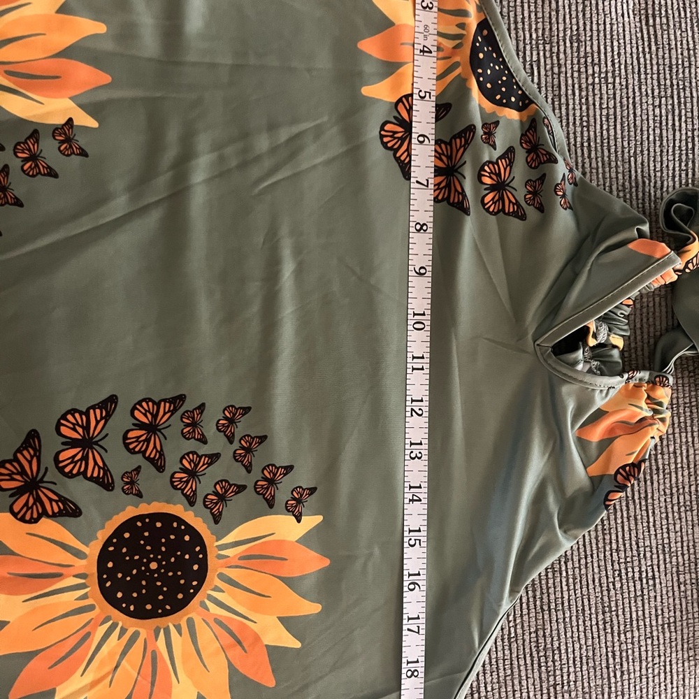 Sunflower Print Halter Dress - Picture 6 of 7